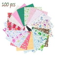 thumbnail image 1 of 100Pcs DIY Craft Quilting Fabric,Floral Cotton Craft Fabric Bundle Patchwork Quilt Sewing Accessories Random 10 x 10cm, 1 of 5