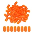 thumbnail image 1 of 50pcs 10mm(3/8') Rubber End Caps Cover Vinyl Screw Thread Protector Round Wire Shelf Caps, Orange, 1 of 5
