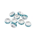 thumbnail image 1 of 50pcs 10mm Rhinestone Crystal Loose Spacer Beads Diy Jewelry Making Gasket Beads Blue, 1 of 8