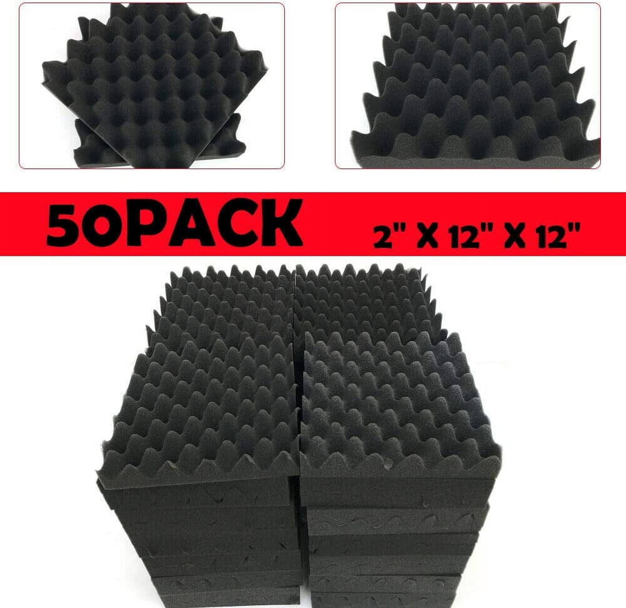 50pcs 12"X12"X2" Acoustic Foam Panel Wedge Studio Soundproofing Wall ...
