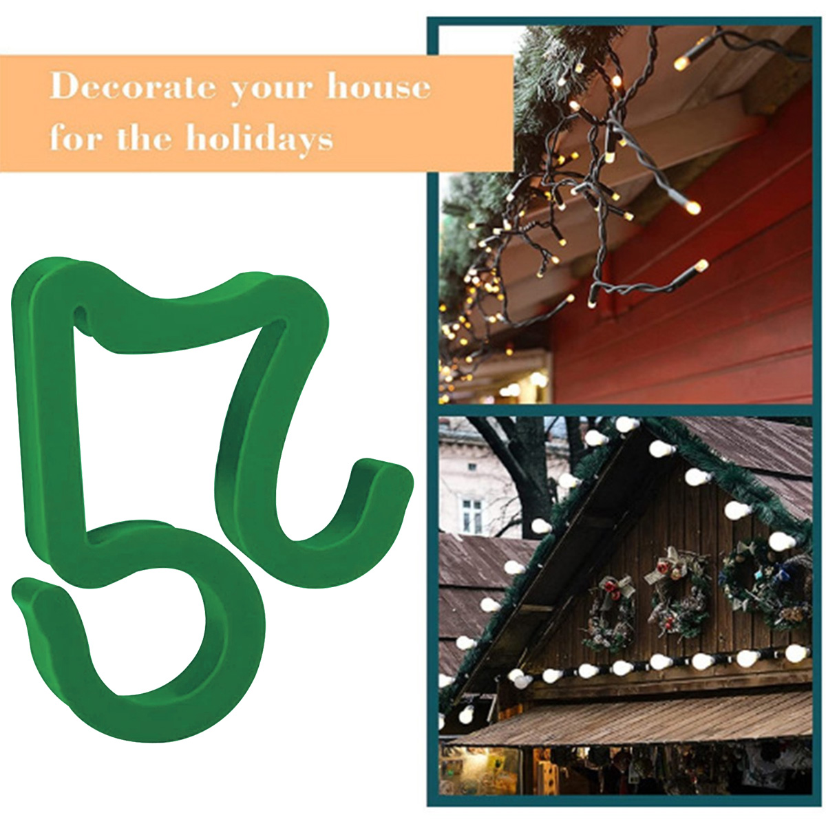 50pcs/120pc Holiday Light Clips Christmas Light Clips Outdoor Light