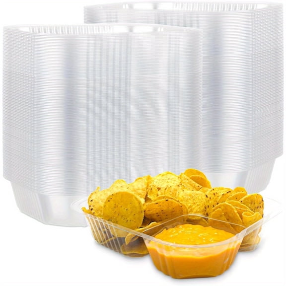 50pcs 12oz Plastic Nacho Trays Small Disposable Tray for Nachos & Cheese Dip, Concession Stand Supplies, Movie Night Snacks for Kids, Carnival Party Decorations, Food Boats, Snack Containers