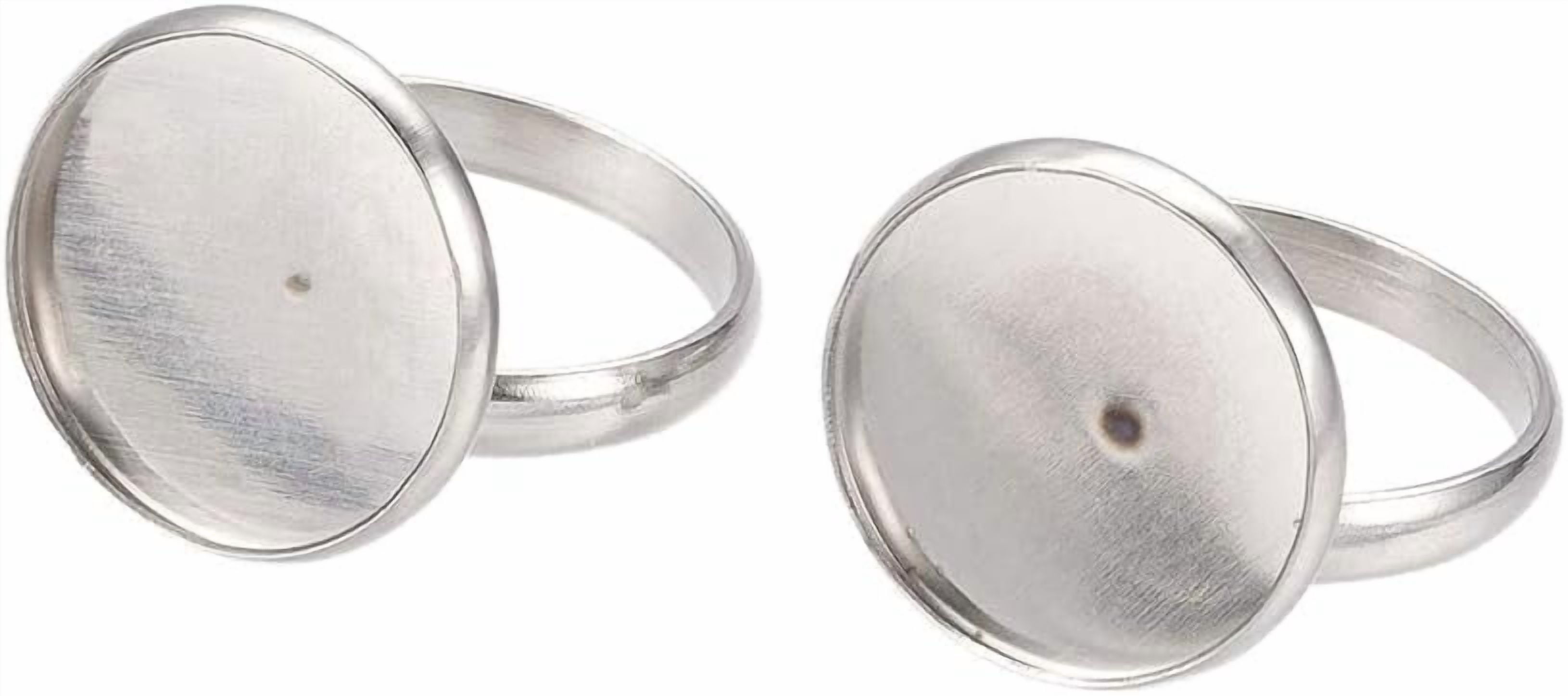 Pad Ring Base 50pcs 16mm Stainless Steel Adjustable Finger Rings Components Ring ...