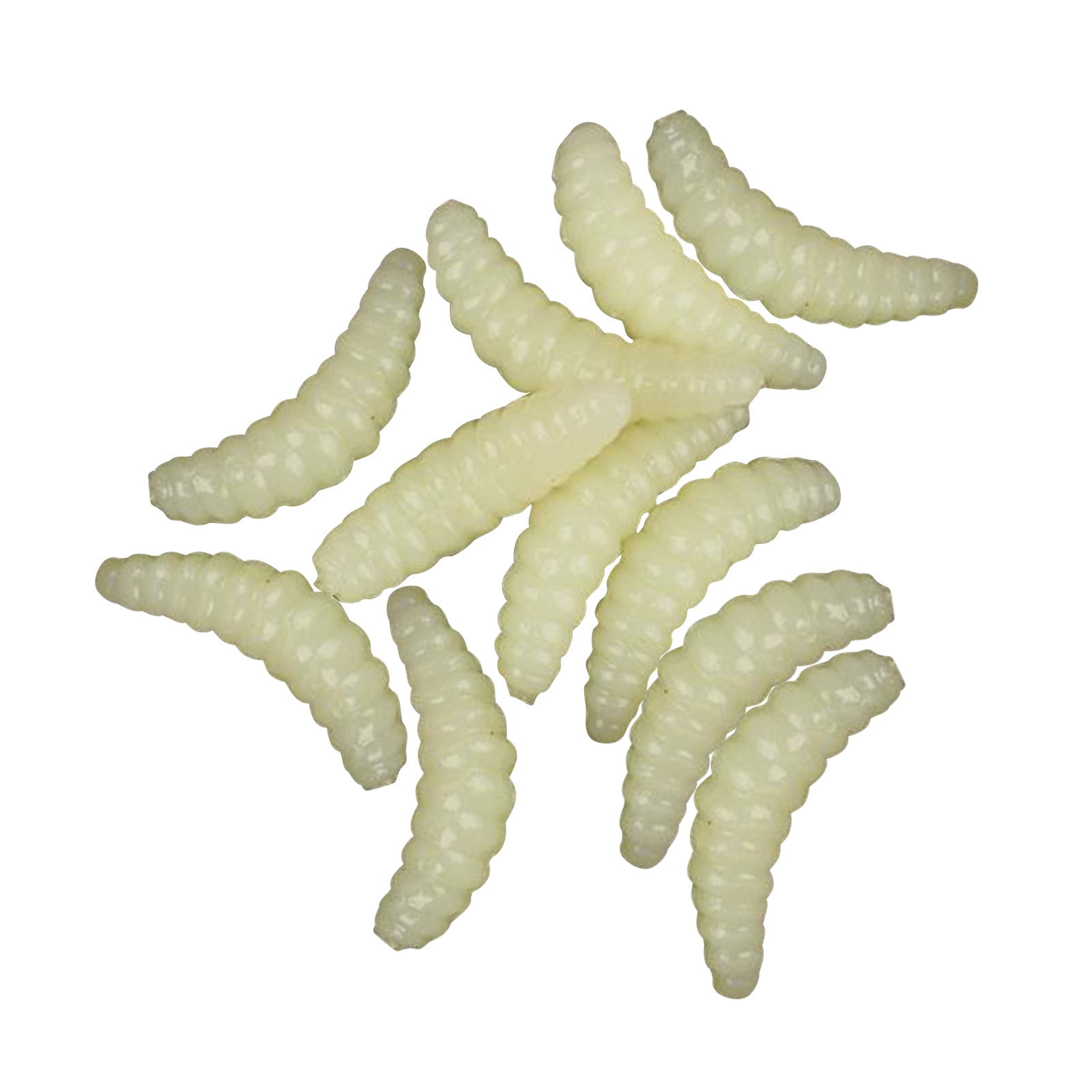 OriGlam 30pcs Soft Maggot Fishing Baits – Silicone Bread Worms With Hooks For Crappie, Bass, Trout
