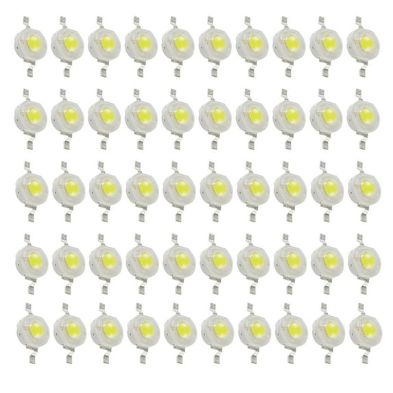 50pcs 1W High Power LED Chip Beads Various Colors, 300mA Forward Current for DIY Lighting Projects