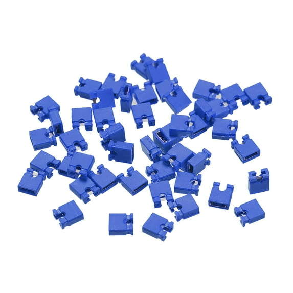 50pcs 2.54mm Standard Pin Header Jumper Cap Short Circuit Connection Cap,Mini Micro Jumper Bridge Plug Blue