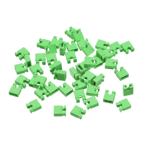50pcs 2.54mm Standard Pin Header Jumper Cap Short Circuit Connection Cap,Mini Micro Jumper Bridge Plug Green
