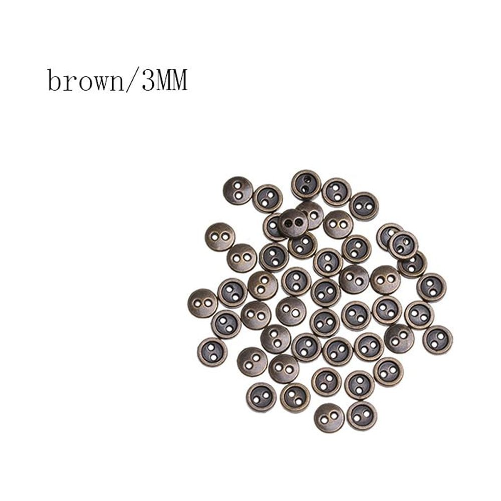 50pcs 2-Holes 3/4mm Metal Sewing Buttons Round Buttons Doll Button DIY ...