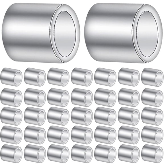 50pcs 2 mm Sterling Silver Crimp Tube Beads Column Crimp Spacer Beads Cord Cover Tips End Loose Stopper Beads with a Box for DIY Bracelet Jewelry Making Supplies