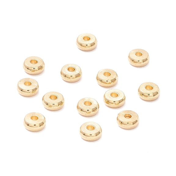 50pcs 202 Stainless Steel Beads Disc/Flat Round Real 18K golden Plated 5x2mm Hole: 1.5mm