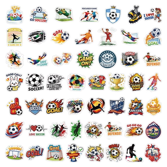 50pcs 2026 Soccer Stickers, Original Ball-Themed Creative Decals - DIY Decor for Water Bottles, Desktops, Computers, Notebooks, Laptops - Versatile Stickers for Daily Use, Craft Projects, Personaliza