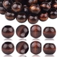 thumbnail image 1 of 50pcs 20mm Black Coffee Wood Beads Large Hole Round Beads Natural Wooden Loose Spacer Beads for DIY Crafts Jewelry Making Garlands Home Decor, Hole: 10 mm, 1 of 7