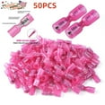 50pcs 2216AWG Gauge Heat Shrink Red Spade Female Wire Connector Crimp