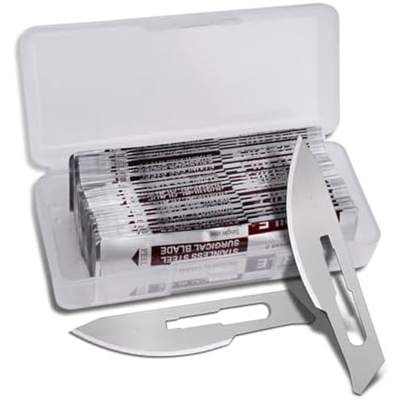 50pcs #24 Scalpel Blades Replacement Stainless Steel Blades, Utility Knife Blades for Precision Cutting Craft Use & DIY Projects