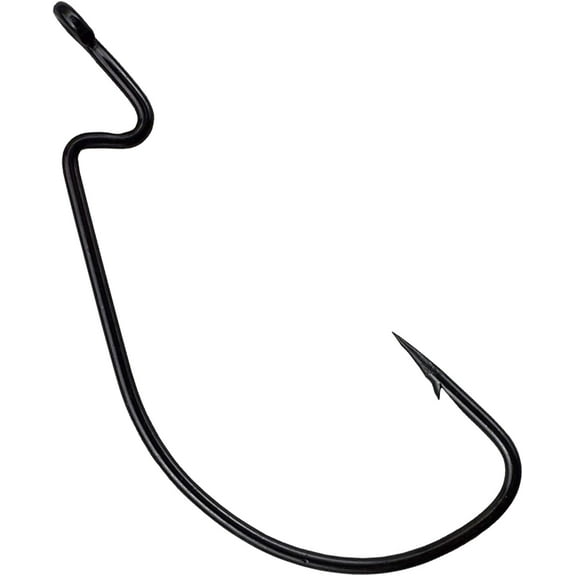 50pcs 3/0 Wide Gap Offset Worm Hooks Jig Fishing Hooks Set Fishing Hook For Bass Fishing