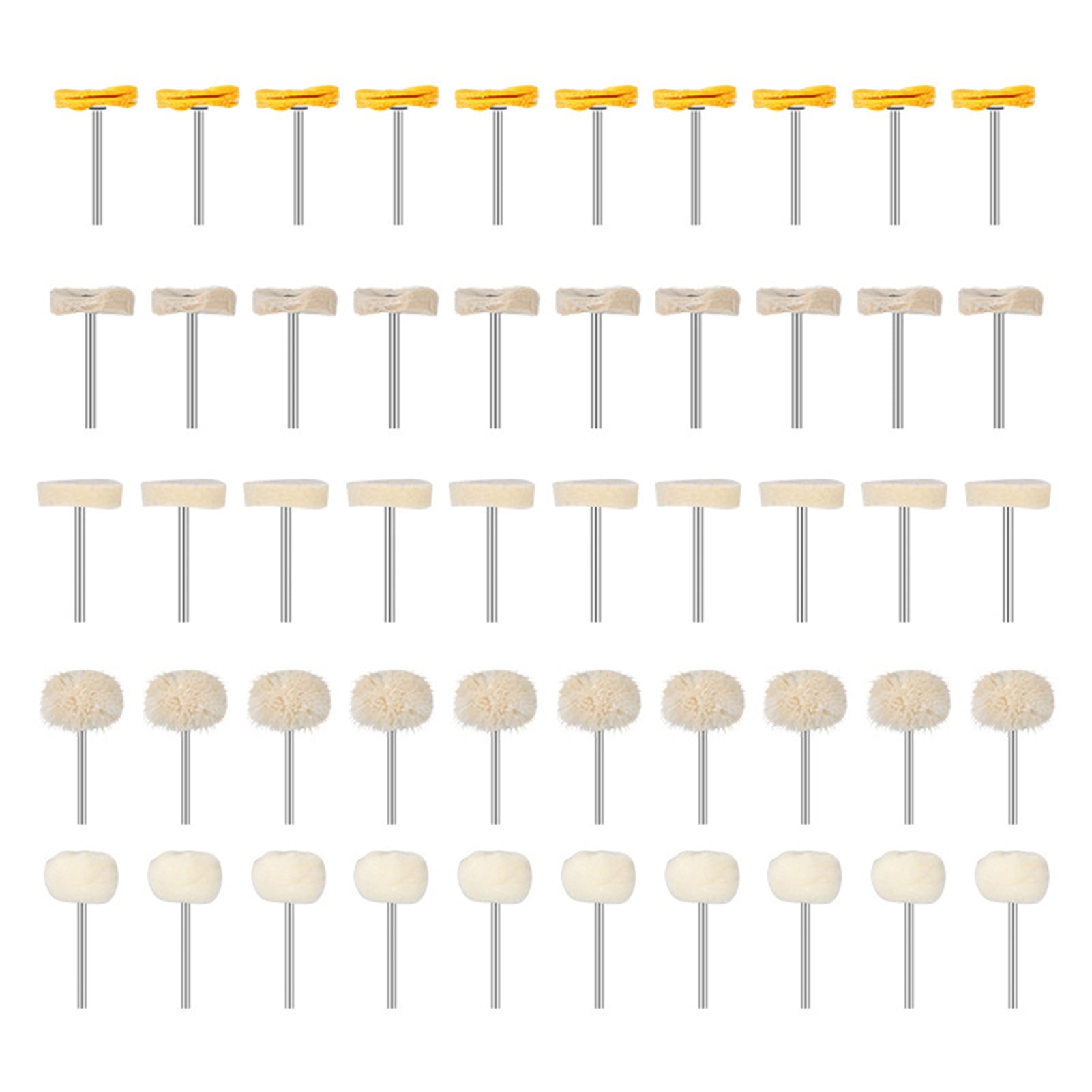 50pcs 3.0mm Shank Wool Felt Cotton Polishing Pad & Polishing Wheel