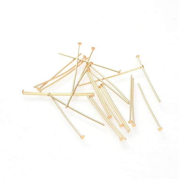 50pcs 304 Stainless Steel Flat Head Pins golden 25x0.7mm Head: 1.5mm