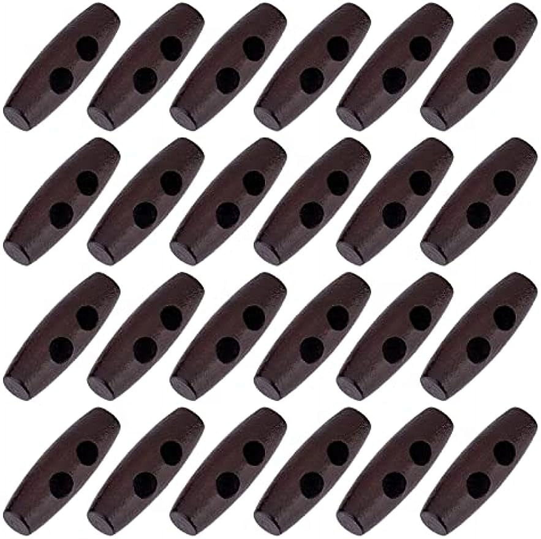 50pcs 30mm Wooden Toggles Buttons Olive Shape 2 Holes Wooden Buttons