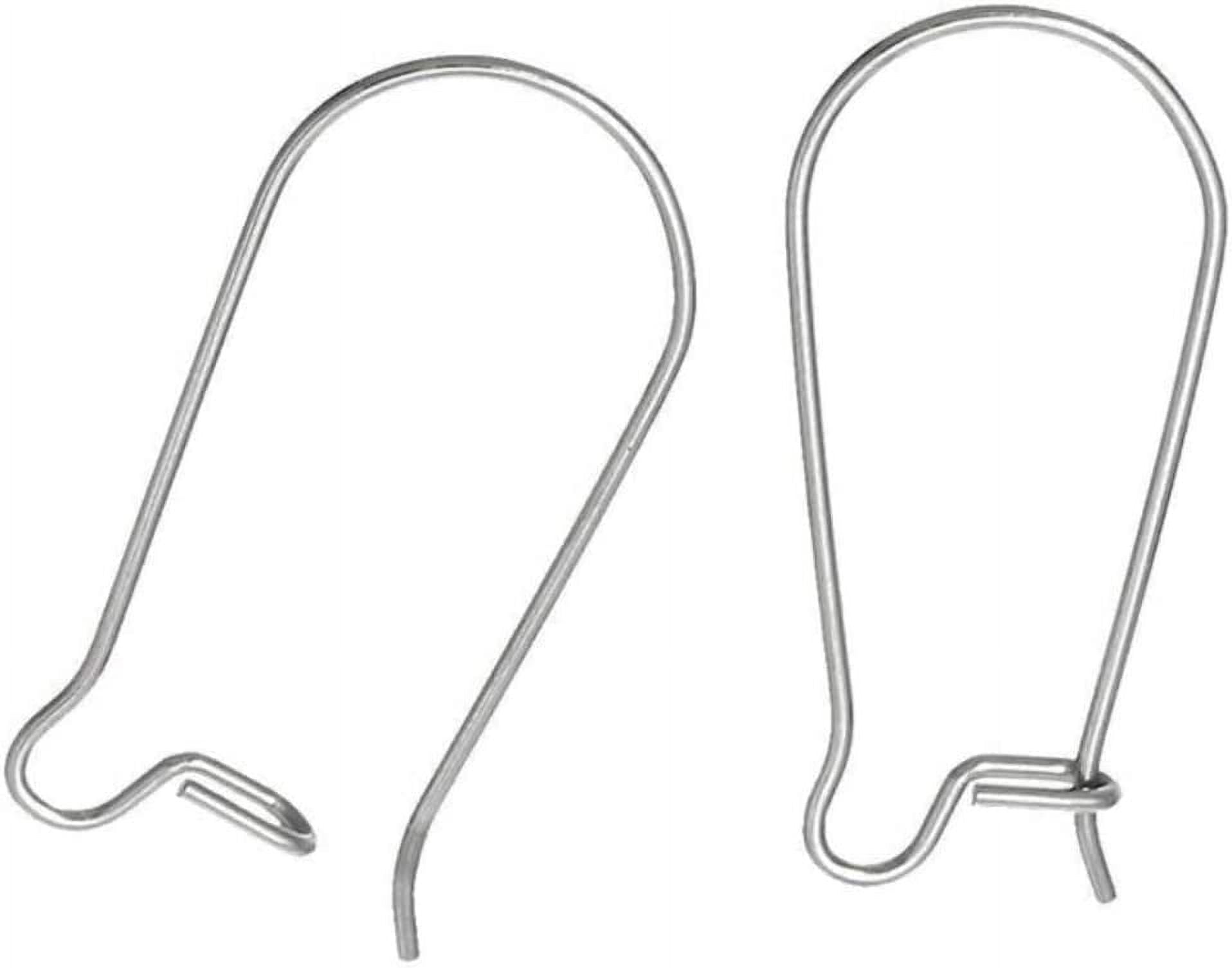 50pcs 316 Grade Surgical Stainless Steel Hypoallergenic Earring Hooks 25mm Kidney Earwire (Wire ~ 0.8mm/20 Gauge/0.03 Inch) for Earrings Jewelry Making SEF187-25
