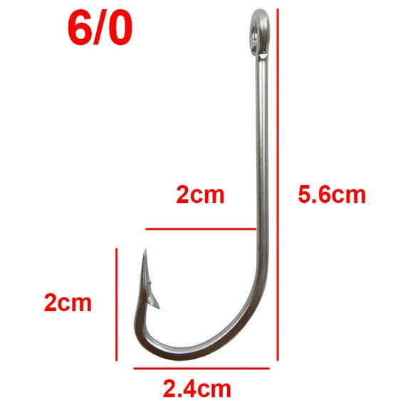 50pcs 34007 Stainless Steel Fishing Hooks White Big Extra Long Shank Fishing Hook Size 1/0 2/0 3/0 4/0 5/0 6/0 7/0 8/0 9/0 10/0