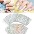 thumbnail image 1 of 50pcs 3D Flower Stickers Decals Manicure Decoration Gold Silver Foil Tips Design 50PCS, 1 of 5