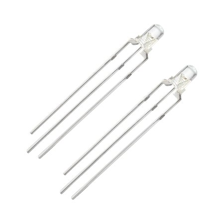 50pcs 3mm 3-Pin Dual Bi-Color Diffused Common Cathode LED Diode Light