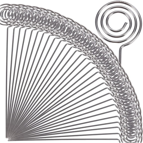 50pcs 4.7''L Ring Loop Round Shape DIY Craft Wire Clip Table Card Holders Note Photo Picture Memo Holder Metal Clamp for Party Birthday Office DIY Cake Topper(WE5-D1)
