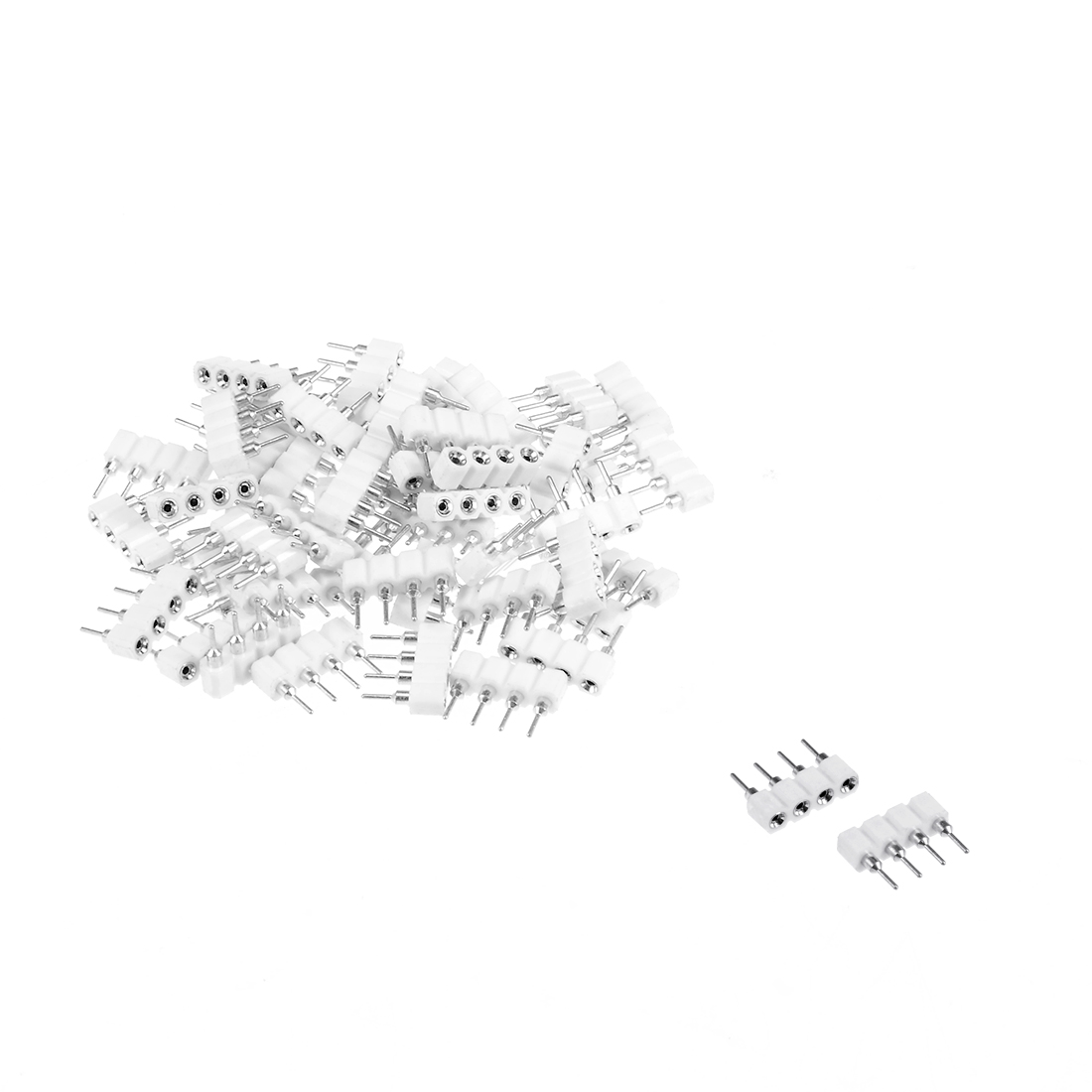 50pcs 4 Pin Male to Female Plug Header Adapter Fit RGB/3528/5050 Chip