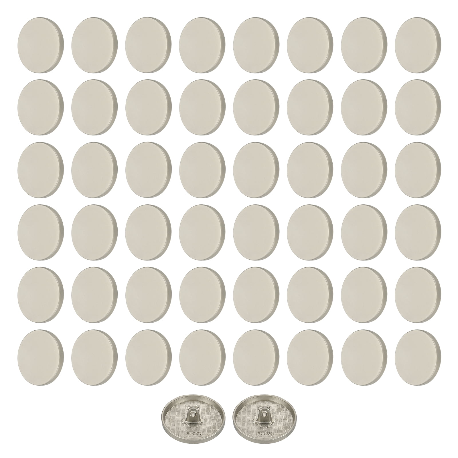 50pcs 40L Metal Round Flat Sewing Buttons 25mm Alloy Shank Craft Replacement Button for Men Women Suit Woolen Coat Shirt Trousers Sewing Crafts, Grey
