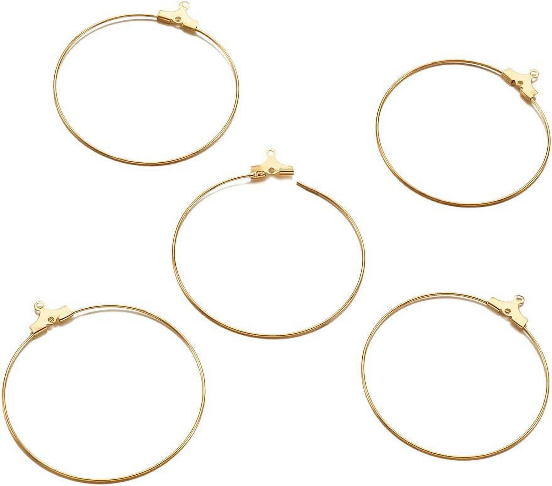 50pcs 40mm Round Beading Hoop Earring Finding Golden Brass Earring