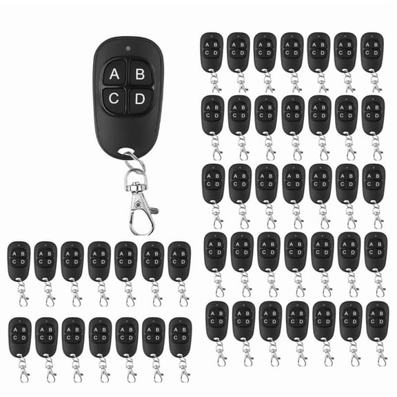 50pcs 433MHz Copy Remote Control Electric Garage Door Opener Remote Control Duplicator Clone Cloning Code Controller,50 x Garage Door Remote Control,Black