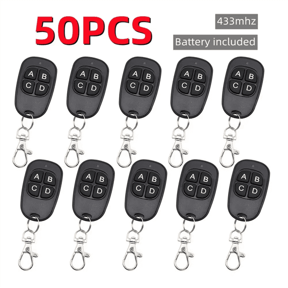 50pcs 433MHz Copy Remote Control Electric Garage Door Opener Remote Control Duplicator Clone Cloning Code Controller