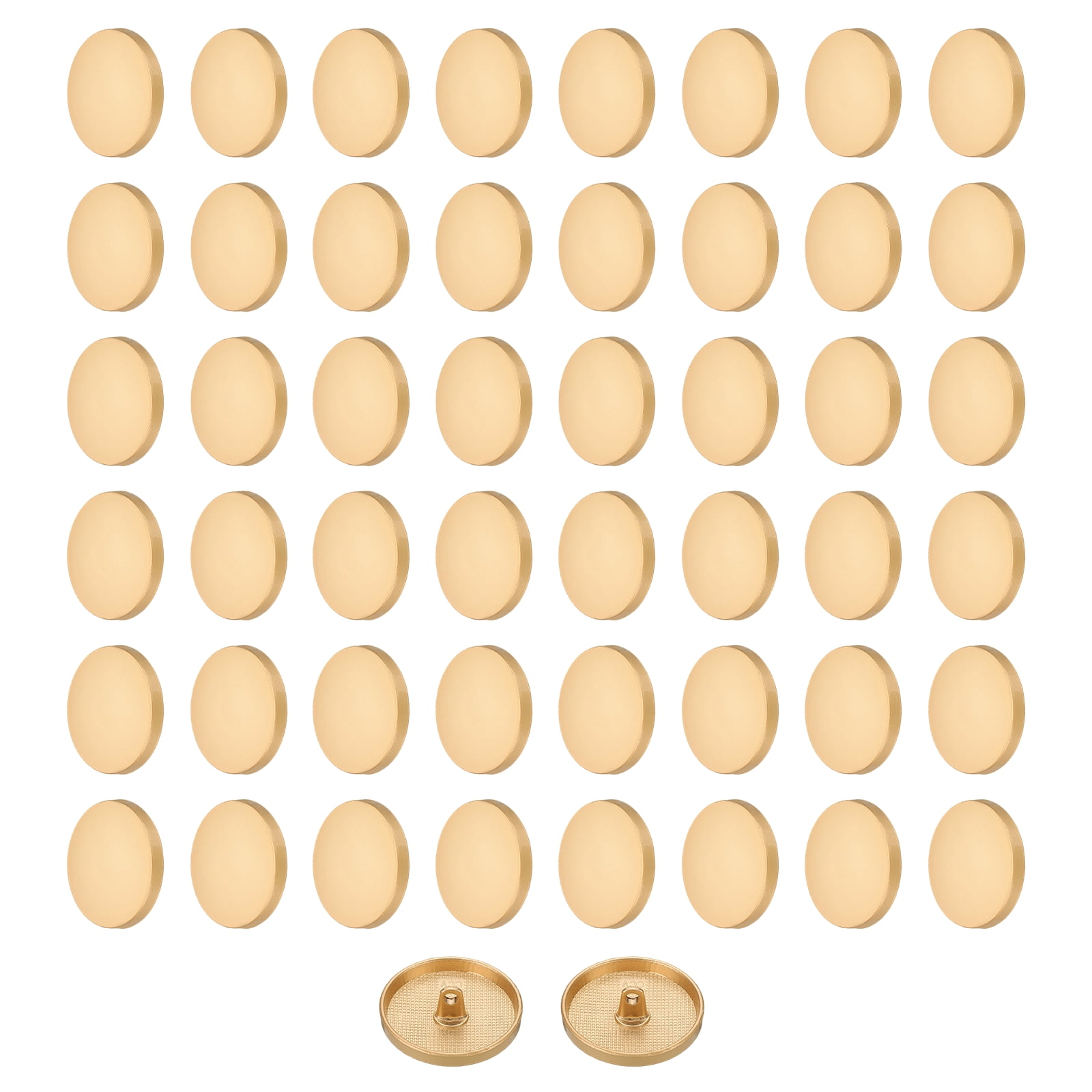 50pcs 44L Metal Round Flat Sewing Buttons 28mm Alloy Shank Craft Replacement Button for Men Women Suit Woolen Coat Shirt Trousers Sewing Crafts, Matt Gold