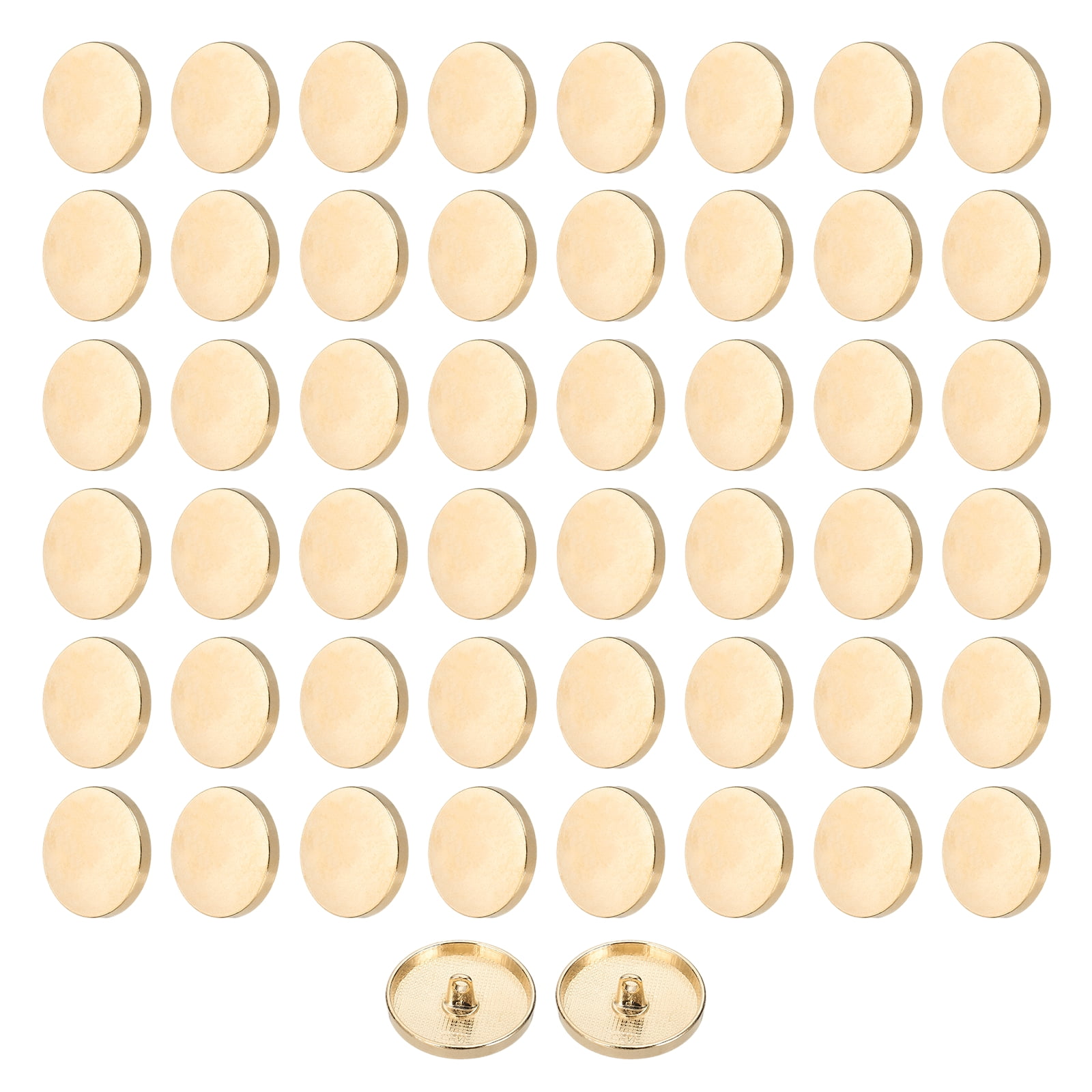 50pcs 44L Metal Round Flat Sewing Buttons 28mm Alloy Shank Craft Replacement Button for Men Women Suit Woolen Coat Shirt Trousers Sewing Crafts, Rose Gold