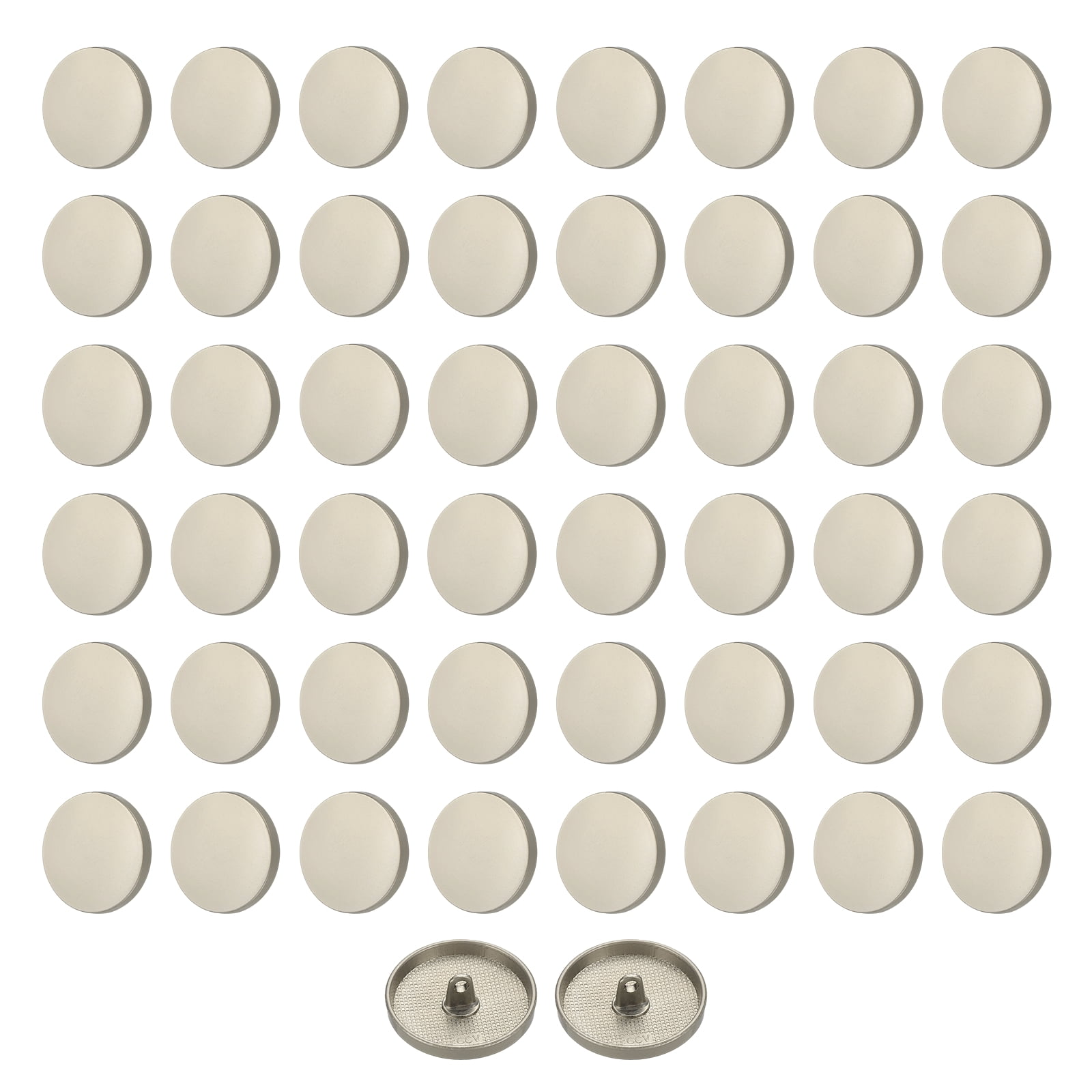 50pcs 44L Metal Round Flat Sewing Buttons 28mm Alloy Shank Craft Replacement Button for Men Women Suit Woolen Coat Shirt Trousers Sewing Crafts, Grey