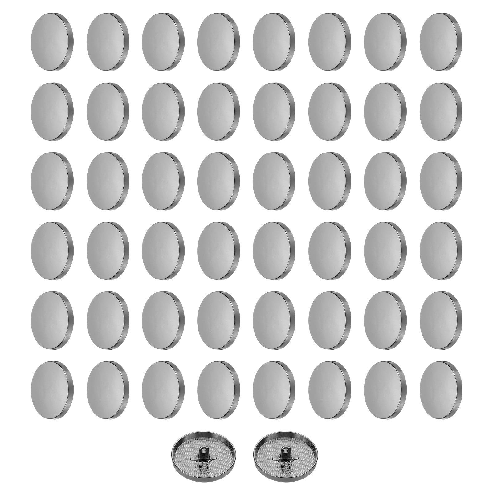 50pcs 48L Metal Round Flat Sewing Buttons 30mm Alloy Shank Craft Replacement Button for Men Women Suit Woolen Coat Shirt Trousers Sewing Crafts, Black