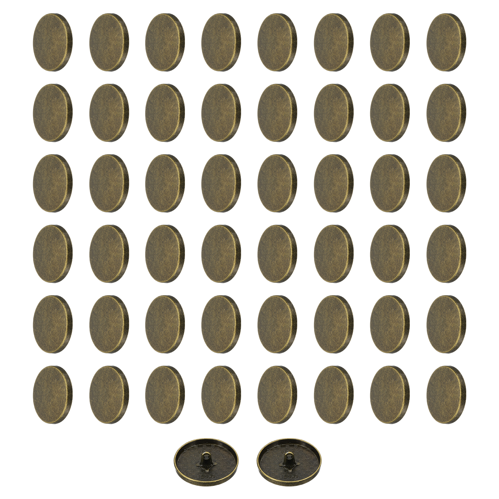 50pcs 48L Metal Round Flat Sewing Buttons 30mm Alloy Shank Craft Replacement Button for Men Women Suit Woolen Coat Shirt Trousers Sewing Crafts, Bronze
