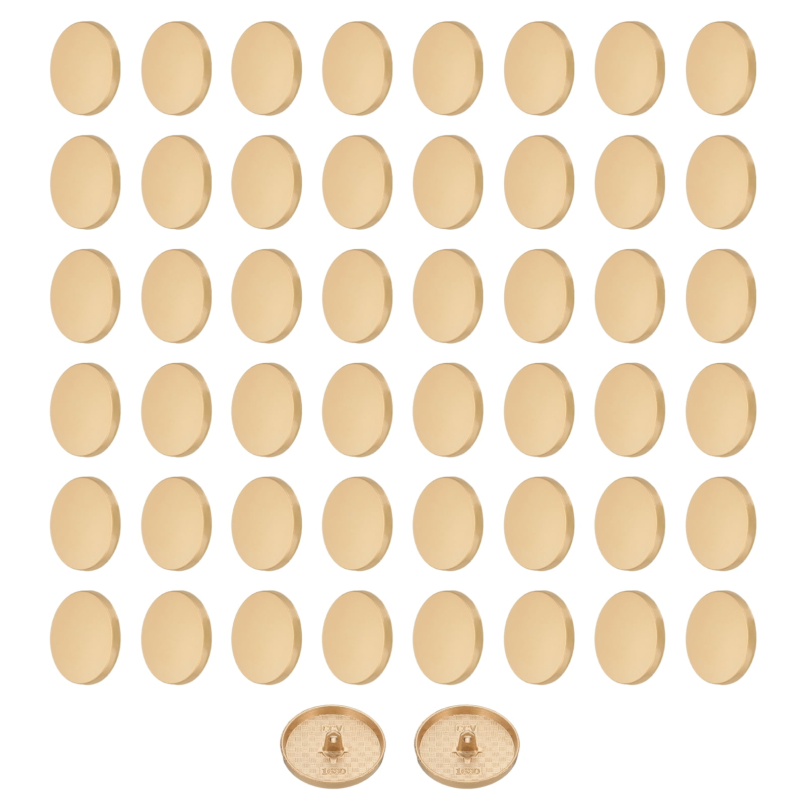 50pcs 48L Metal Round Flat Sewing Buttons 30mm Alloy Shank Craft Replacement Button for Men Women Suit Woolen Coat Shirt Trousers Sewing Crafts, Matt Gold