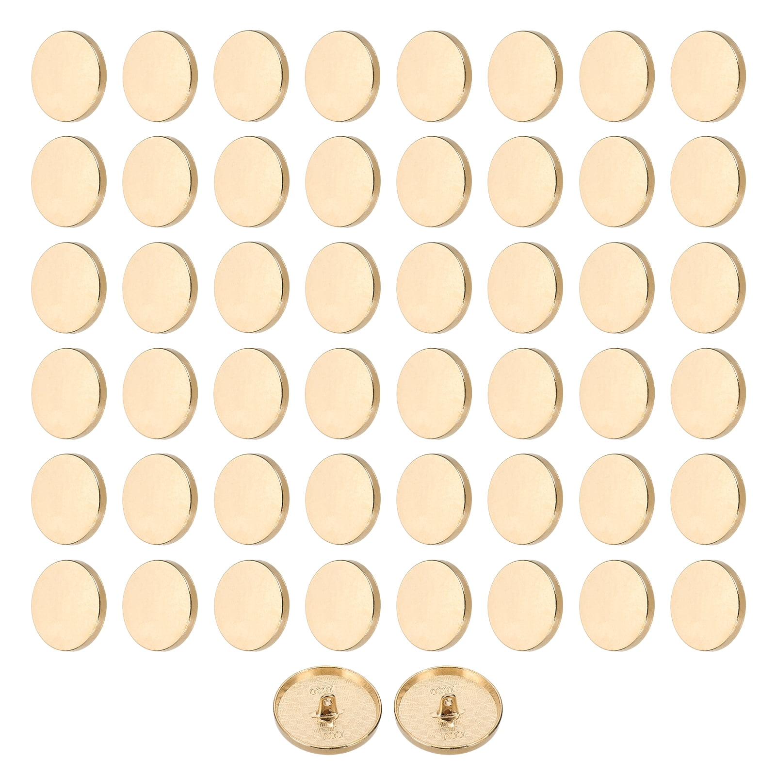 50pcs 48L Metal Round Flat Sewing Buttons 30mm Alloy Shank Craft Replacement Button for Men Women Suit Woolen Coat Shirt Trousers Sewing Crafts, Rose Gold
