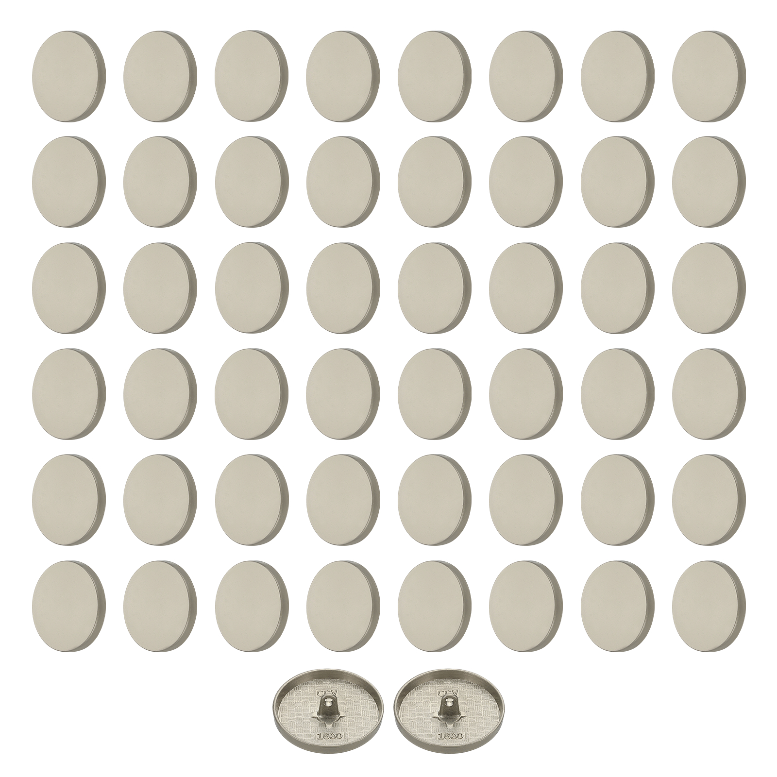 50pcs 48L Metal Round Flat Sewing Buttons 30mm Alloy Shank Craft Replacement Button for Men Women Suit Woolen Coat Shirt Trousers Sewing Crafts, Grey
