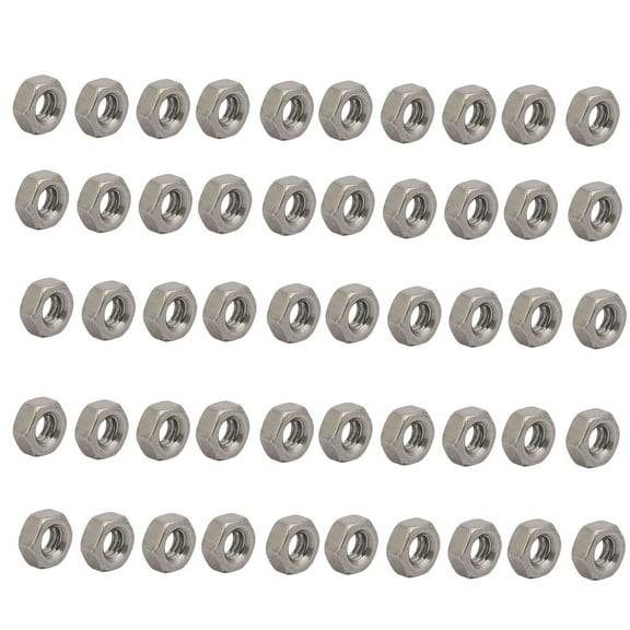 50Pcs 5/32"-32 BSW Thread 304 Stainless Steel Hex Nut Fastener Silver Tone