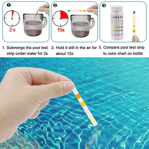 50pcs 5 in 1 Multipurpose Chlorine PH Test Strips SPA Swimming Pool Water Tester Paper