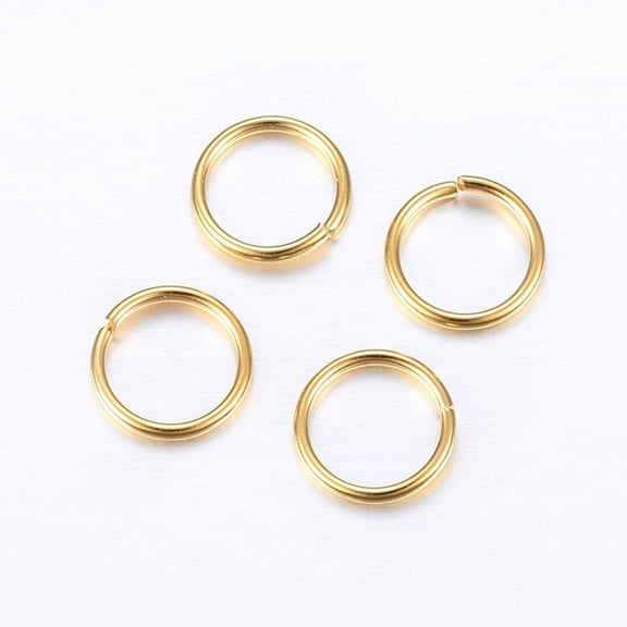 50pcs 50pcs 304 Stainless Steel Open Jump Rings Golden 6x0.9mm Inner Diameter: 4mm
