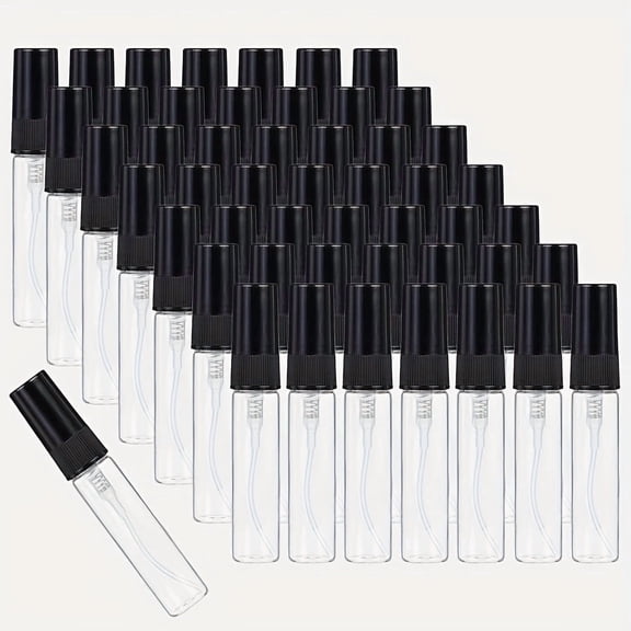 50pcs 5ML Mini Fine Mist Glass Spray Bottles | Empty Travel Atomiser | For Perfume/Toiletries/Liquid Cosmetics