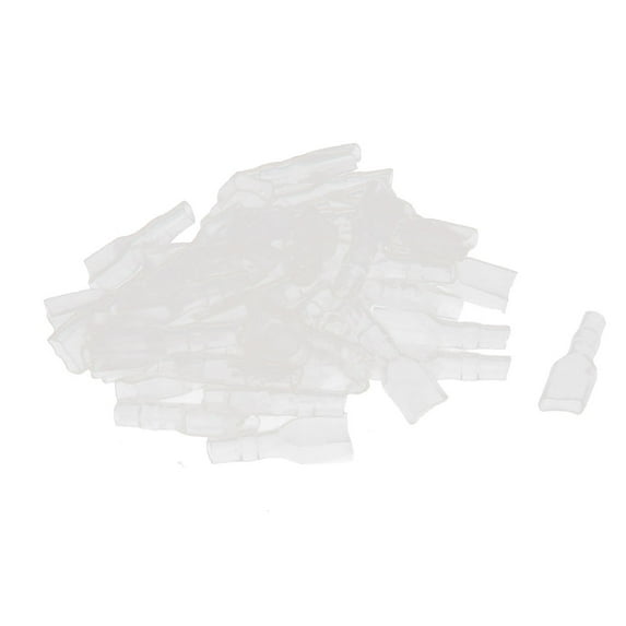 50Pcs 6.3mm Female Spade Connector Terminal Insulation Sleeve Clear