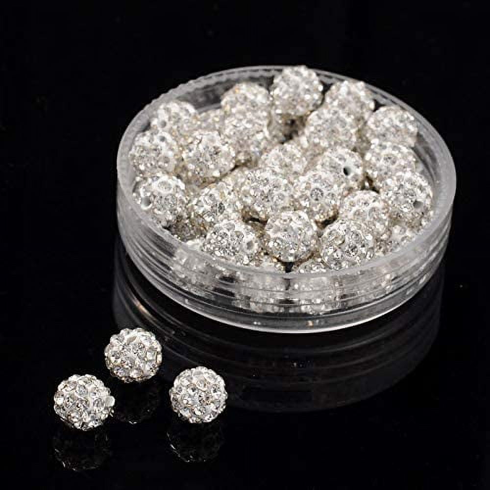 Colle Clay Beads for Jewelry Making Adults 225pcs Beads 8mm Disco Ball  Rhinestone Pave Polymer Beads Crystal Round Disco Ball Clay Beads Bulk