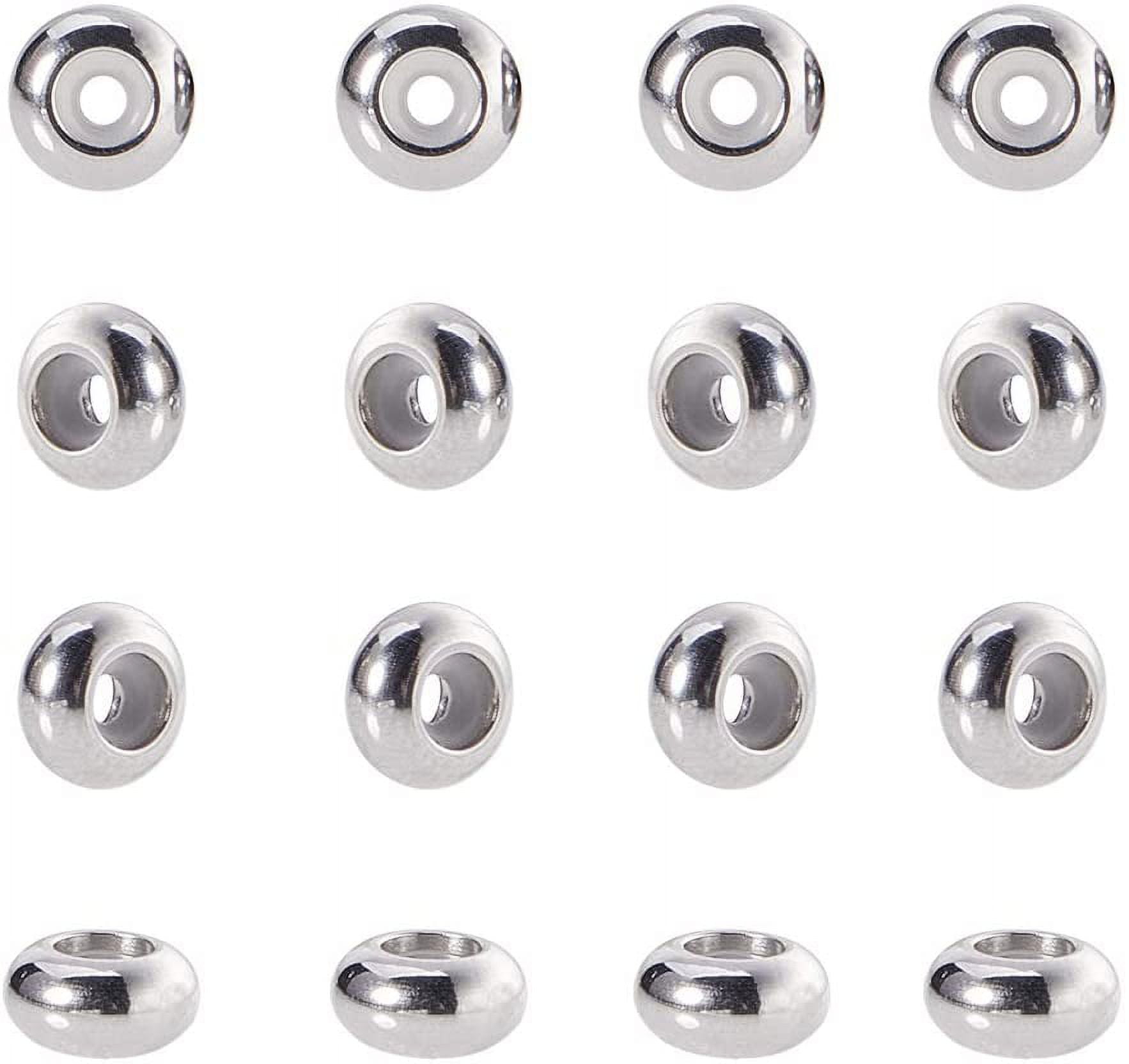 6mm Stainless Steel Round Seamless Beads-50Pc-Jewelry making