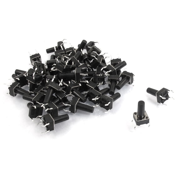 50pcs 6x6x11mm 4-Pin DIP Through Hole Momentary Tactile Push Button Switch