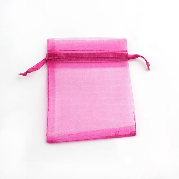 50pcs 7x9 9x12 10x15 13x18cm Gift Organza Bags Drawable Wedding Party Decoration Gift Bags Display Packaging Jewelry Pouches fuchsia 7x9cm