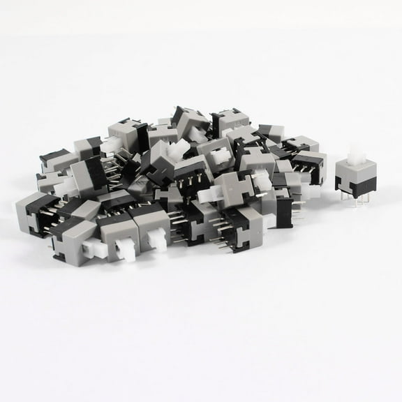 50pcs 8.5x8.5mm 6-Pin DIP Latching Push Button Flashlight Torch Switch